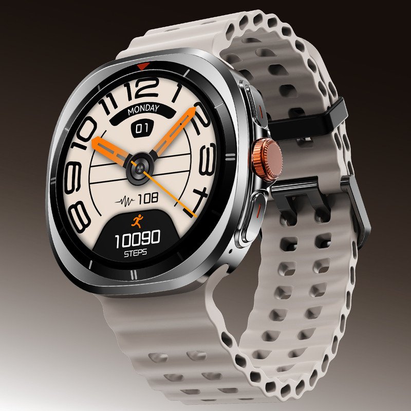 Fire-Boltt Axiom 1.43″ AMOLED Display Smartwatch BT Calling, Wireless Charging & Metal Case Smartwatch(Silver White Strap, Free Size)