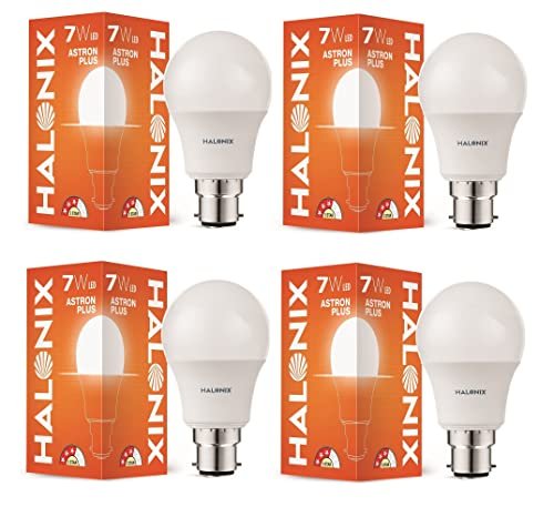 Halonix Photon Plus Base B22 7w LED Bulb (Pack of 4, Warm White)