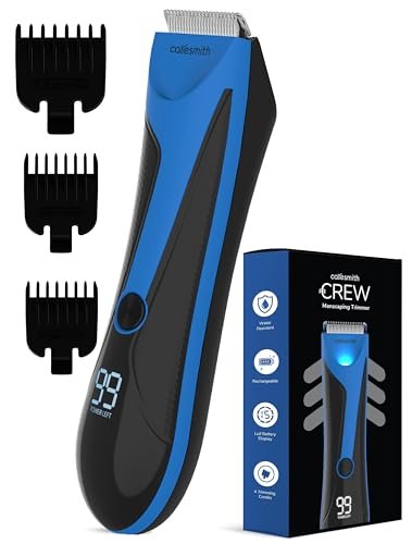 Caresmith Crew Manscaping Rechargeable Body Trimmer For Men | Curved Edges for Extra Safety | 7000 RPM Balls Trimmer for Pubic Hair | Private Parts Trimming | Body Hair Remover for Intimate Area Trimming