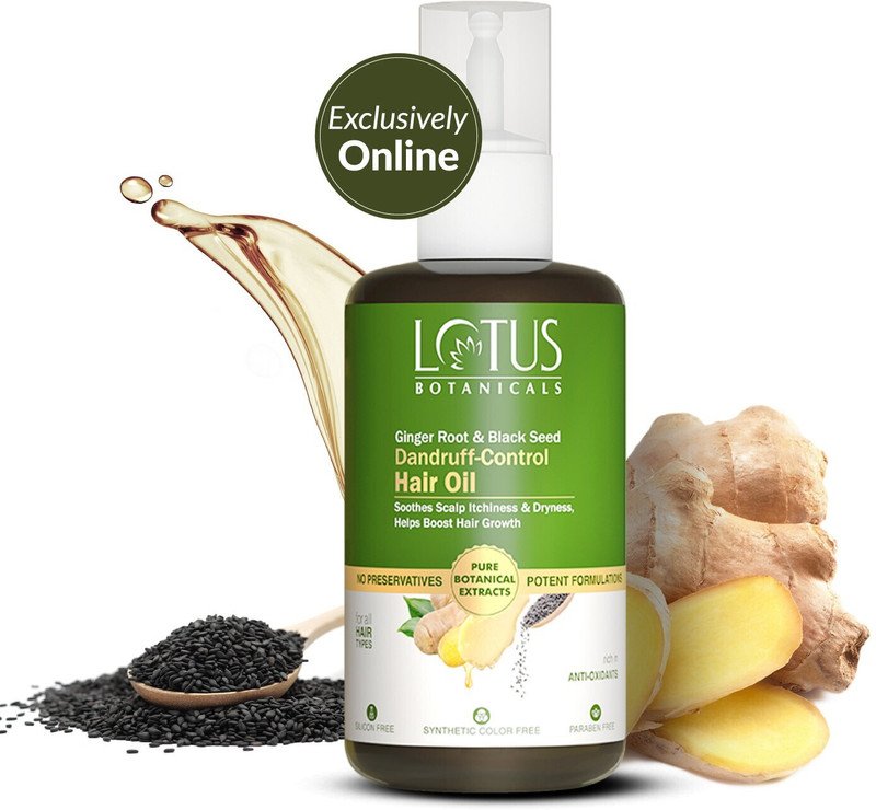 Lotus Botanicals Ginger Root & Black Seed Dandruff Control  Hair Oil(100 ml)