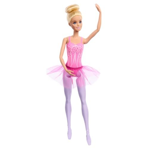 Barbie Ballerina Doll, Blonde Fashion Doll Wearing Purple Removable Tutu, Posed with Ballet Arms & “en Pointe” Toe Shoes​