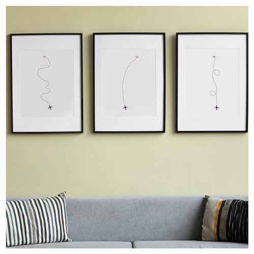 Kayra Decor Airplane Dotted Line Route Wall Stencil for Art and Craft – Size 16 Inch x 24 inch.