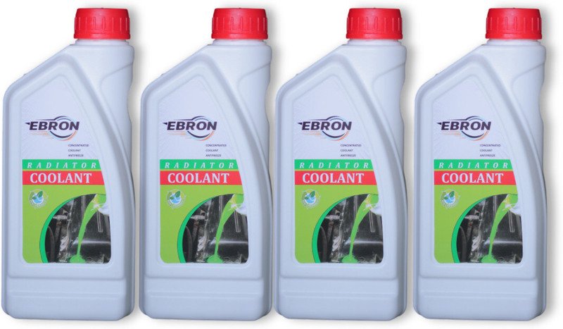 EBRON Radiator Antifreeze Coolant, Tropical Formula Engine Coolant, For Car & Bike, 4L Coolant Green(1 L, Pack of 4)