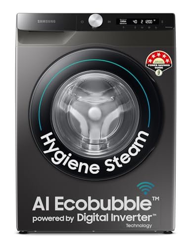 Samsung 8 kg, 5 star, AI Control, AI Eco Bubble, Wi-Fi, Digital Inverter, Motor, Fully-Automatic Front Load Washing Machine (WW80T504DAX1TL, Hygiene Steam, Inox)