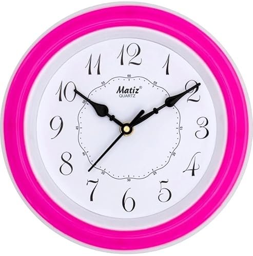 Matiz Analog 30 cm X 30 cm Wall Clock | Brown | with Glass | Standard| 107 Pink