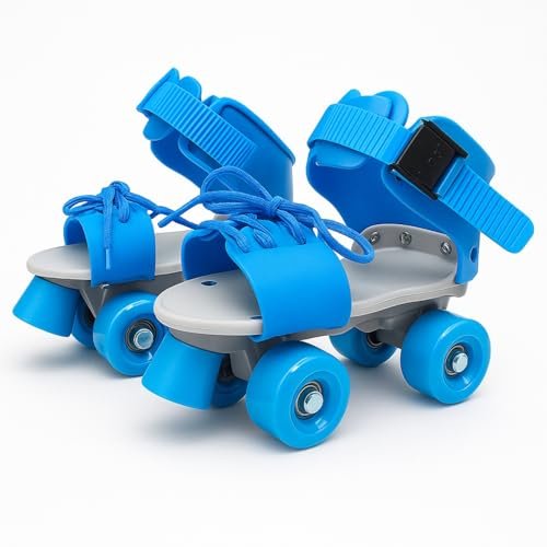 Toy Imagine™ Adjustable Inline Skates for Kids 4-12 Years | Blue Roller Skating Shoes with Front Brake | Polyurethane Wheels | Unisex Skates for Boys & Girls | Beginner Skating Kit