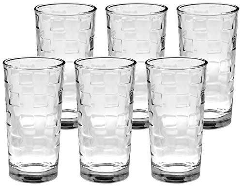 Amazon Brand – Solimo Eden Juice Glass Set, 260ml, Set of 6, Transparent