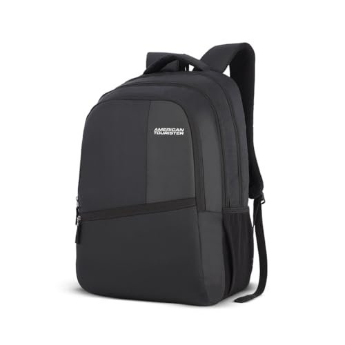 American Tourister Valex | 28L Backpack | 17″ Laptop Bag | 2 Compartments | College & Office Backpack for Men and Women | Black | 1 Year Global Warranty