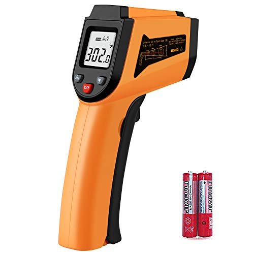 PWWDADA Longhuateng ChengBangDa Laser Infrared Thermometer Non-Contact Digital Temperature Gun-50°C to 400°C(-58°F to 752°F) IR Thermometer for Industrial, Kitchen Cooking, Ovens (Orange) Plastic