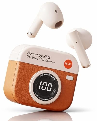 VEHOP Aura TWS Earbuds with Digital Display, BT 5.49+ENC for Clear Calling, Low Latency Gaming Wireless Headphone, 36 Hours Play, Immersive Sound, Touch Control, IPX4 & Voice Assistance. Brown