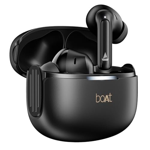 Boat Airdopes 219, 4Mics ENx, 40H Battery, Best in Segment for Calling, Stream Ad Free Music via App Support, Bluetooth Earbuds, TWS Ear Buds Wireless Earphones with mic (Carbon Black)