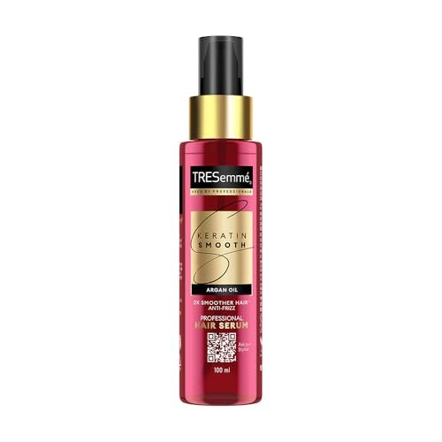 TRESemmé Keratin Smooth Serum 100ml With Keratin Protein and Argan Oil | Salon-Like Smooth Hair | Up To 48H Frizz Control