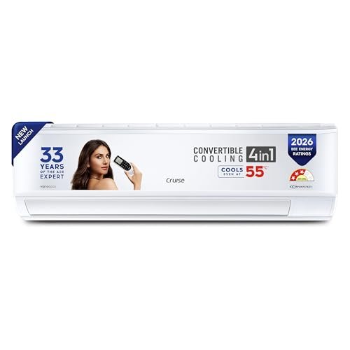 Cruise 2 Ton 3 Star Inverter Split AC with 7-Stage Air Filtration (2026 Model, Copper, Convertible 4-in-1, Fast Cooling at 52 °C, PM 2.5 Filter, Anti-Rust Tech, New BEE Rated, CWCVBM-VQ1D243 White)