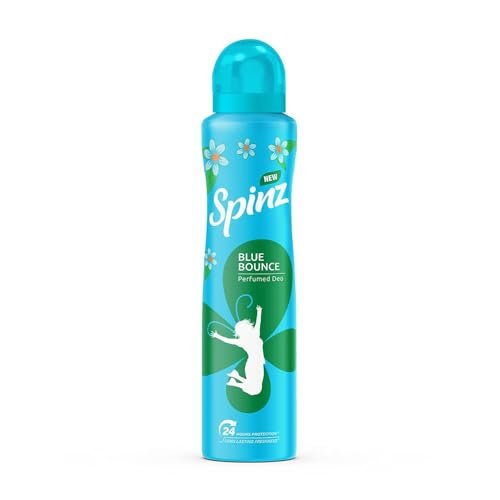 SpinZ Blue Bounce Perfumed Aerosol Deo For Women, With Fresh Tuberose Fragrance For Long Lasting Freshness And 24 Hours Protection From Odour Causing Bacteria, 200Ml