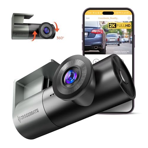 Crossbeats RoadEye Neo| New Launch| 2K FHD+ Dash Cam for Car| WiFi APP Mic Loop Record| 170° Wide Angle Dashcam for Car|Rotating Cabin Camera| Night Vision| Supercapacitor Dash Camera 1TB (2025 Model)