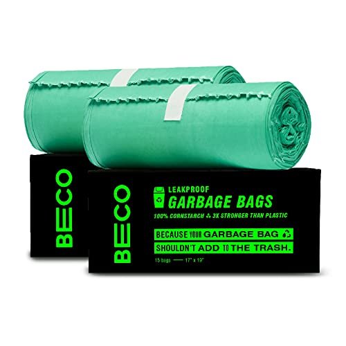 Beco Eco Friendly Compostable Garbage Bags for Dustbin | 30 Pcs | Small 17 X 19 Inches | Pack of 2