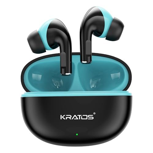 Kratos Pop Ear Buds Wireless with 50H Playtime, Noise Isolation & Clear Calls, Bluetooth Earbuds with Voice Assistant, Ear Buds with Bluetooth V 5.3 & with Type C Fast Charging, IPX4 TWS Earphones