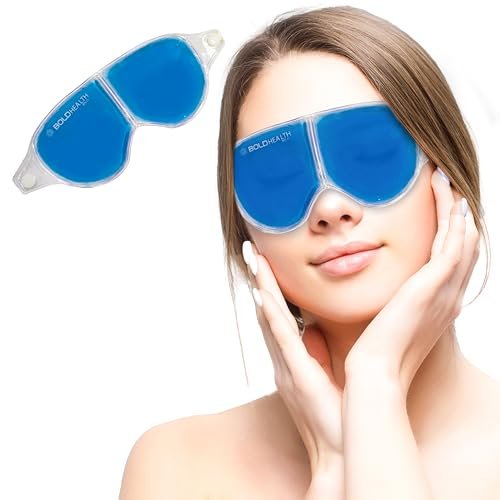 BoldHealth Cooling Eye Gel Mask for Dark Circles, Dry eyes ,Pain Relief, Redness,Eye Patches Cooling Gel Pads For Women & Men- Blue, One size