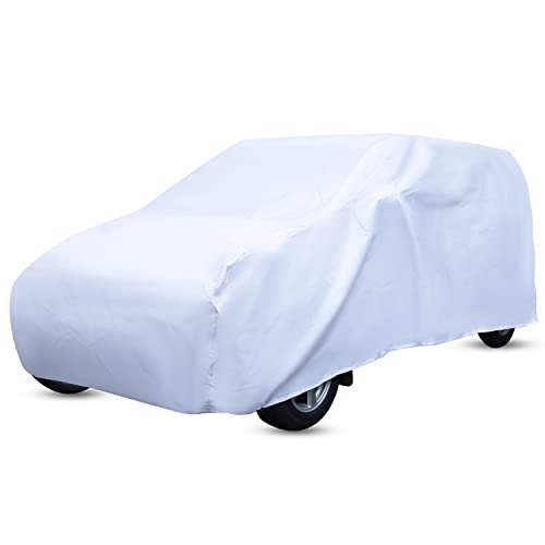 Amazon Brand – Solimo 7 Seater Car Cover, White (for Innova, Innova Crysta, Ertiga, Marazzo, etc.)