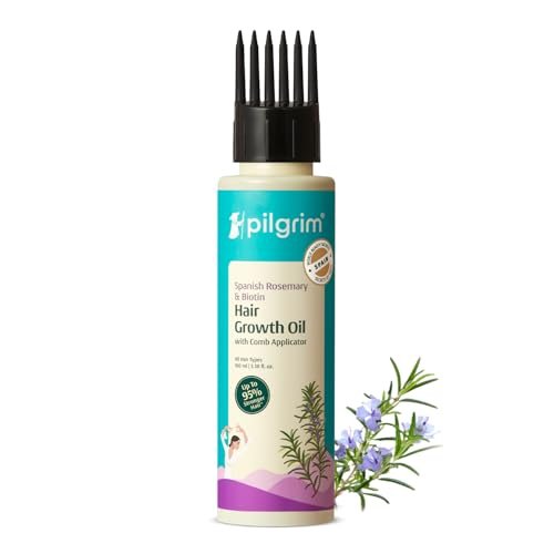 Pilgrim Spanish Rosemary & Biotin HairGrowth Oil to Control Hair Fall & Strengthens Hair 100ml | Rosemary essential oil for hairgrowth | Reduces Hairfall | Strengthens Hair I For Women and Men
