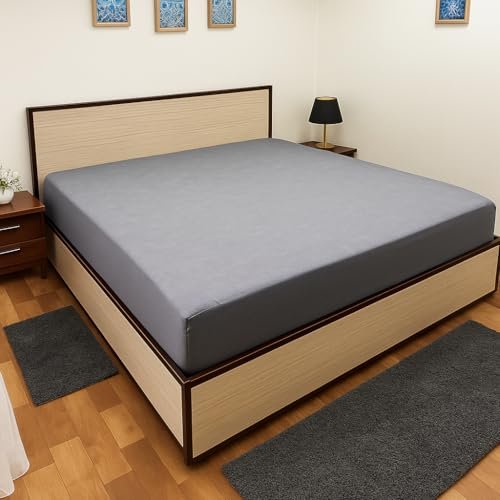 Waterproof Soft Non-Woven Mattress Protector for Bed in Size 72″x84″ |Breathable Elastic Fitted Mattress Cover for 8 to 12 Inch Deep Mattresses – Grey