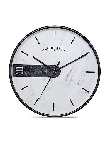French Connection Luxury Wall Clock with White Luxury Design – Size: 12 Inches – FCWC10-B