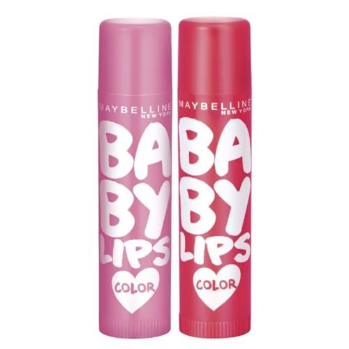 Maybelline New York Baby Lips Color Balm Combo Pack Lip Balm – Pink Lolita + Cherry Kiss Lip Balms and Lip Care, Long-lasting Hydration, Lip Balm With SPF, Translucent color, Pack of 2 | 8gm