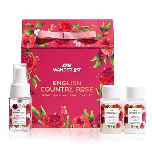 Nykaa Wanderlust English Country Rose Mini Gift Set English Country Rose | EDP, Body Lotion & Shower Gel