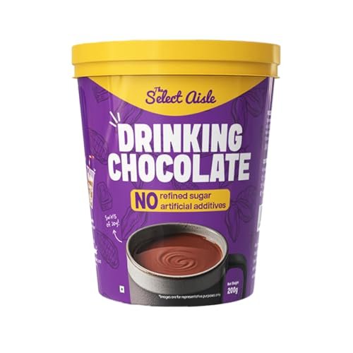 The Select Aisle Drinking Chocolate (Hot Chocolate) Mix 200g | Cocoa Powder Blend for Hot & Cold Chocolate Drinks | Jaggery Sweetened | No Preservatives