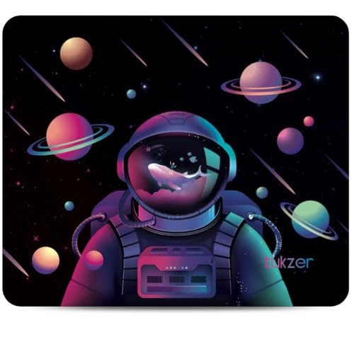 Tukzer Mouse pad with Non-Slip Rubber Base Desk Mat, Smooth Cloth Surface, Smooth Mouse Control, Speed and Precision Operation for Laser and Optical Mouse/Mice, Laptop, PC (238 X 200 mm-Astro Planet)