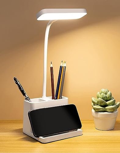 SaleOn Rechargeable Stable Desk Lamp with USB Cable | 3 Color Modes | 6 Month Warranty | Mobile Holder | Eye Protection | Study & Reading Table Lamp | Touch Control | Non-Flickering