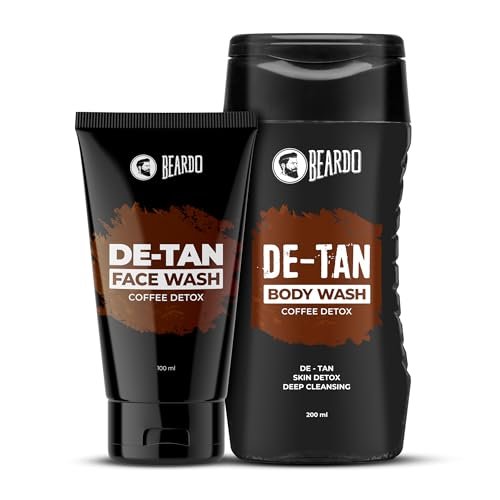Beardo Detan Combo For Men (Set of 2) | Detan Body Wash & Detan Face Wash with Powerful Coffee Extract for Tan Removal | Hydrates & Exfoliates Men’s Skin for Oil Control