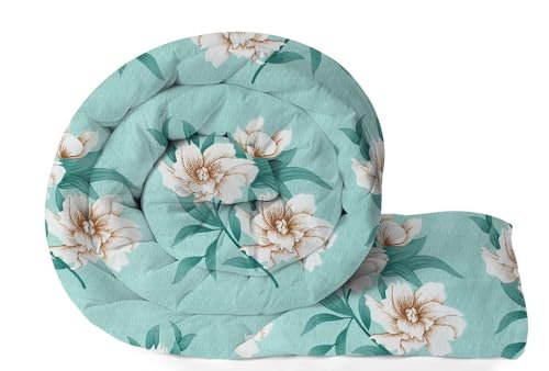 VAS COLLECTIONS 220 GSM Microfiber Reversible AC Comforter |Quit | Blanket | Duvets for King Size Double Bed 180Tc (230X250 cm, Light Green and Green)