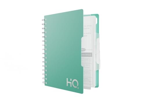 Navneet HQ | Five Subject Spiral Wiro Bound Notebook|14.8×21 cm |Single Line |300 Pages | Mint Green