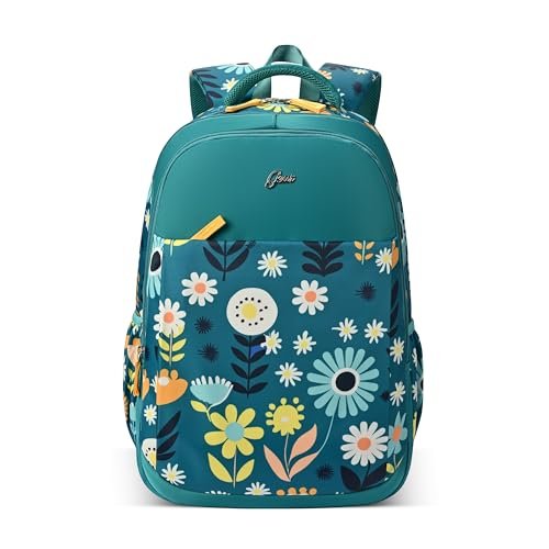 Gear Poppy 19″/24L Large Water Resistant School Bag/Casual Backpack/Daypack/Laptop Bag for Boys/Girls (Green – Blue)