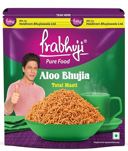 Prabhuji Pure Food Aloo Bhujia Namkeen 900g | Crispy Potato Sev with Authentic Indian Spices | Light, Crunchy & Flavourful Snack | Perfect for Tea-Time, Travel, Parties & Everyday Munching