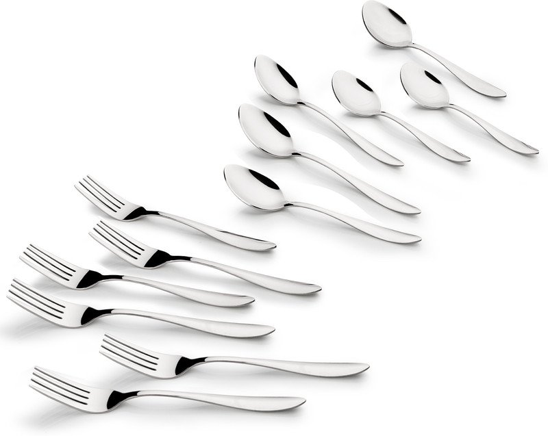 BERGNER Essential Plus Passion 6 Dinner Spoon and 6 Dinner Fork, 12 Pcs Stainless Steel Cutlery Set(Pack of 12)
