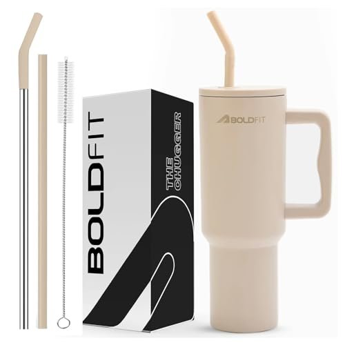 Boldfit Chugger Tumbler Bottle Water Bottle with Straw & Lid 1.2L Stainless Steel Double Insulated Tumblers for Hot & Cold Drink 100% Leakproof Tumbler with Handle & Reusable Straw Sipper Brush 1200ml