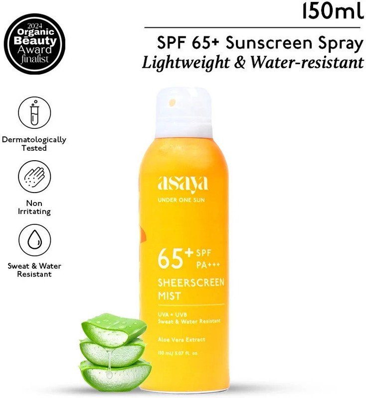asaya Sunscreen – SPF 50 Spray for Men and Women Broad Spectrum UVA+UVB(150 ml)