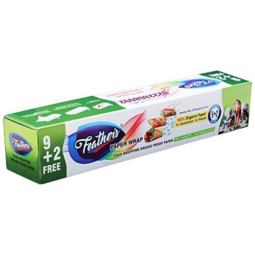 Feather’s Multipurpose Food Wrapping Paper Eco-Friendly Food Grade Butter Paper Food Storage Roll for Sandwich, Cheese, Fruit, Bread, Snacks (Pack of 1)