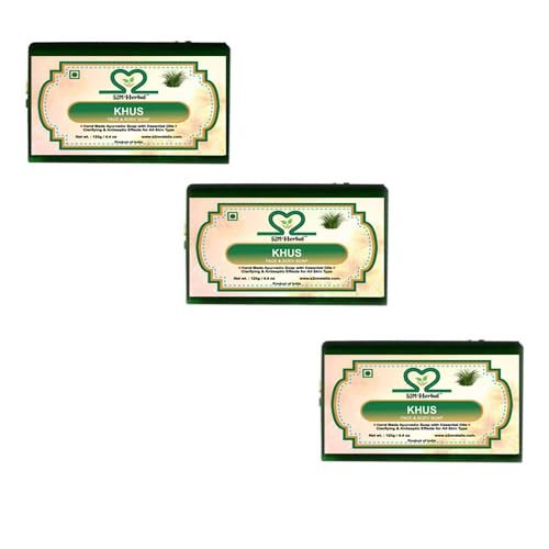 S2M Herbal Pure Glycerine Khus Soap Pack Of 3 (3 x 125 g)
