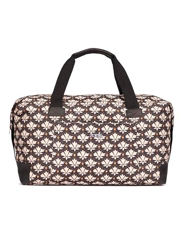 ZOUK Collapsible Duffle Bag for Men and Women | Lightweight Foldable Travel Duffel Bag | Vegan Leather & Handcrafted Fabric | Water-Resistant Lining | 33L Weekend & Short Trip Bag | Bidri Kaiser