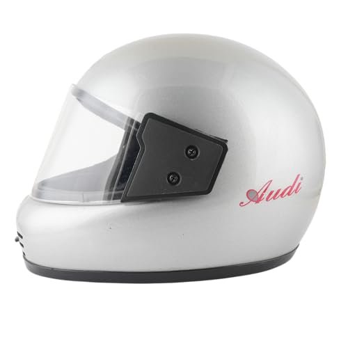 Sage Square Audi Full Face Clear Visor Helmet | ISI Certified | High Standard Safety | Extra Comfort & Stylish (XLarge, Silver Glossy)