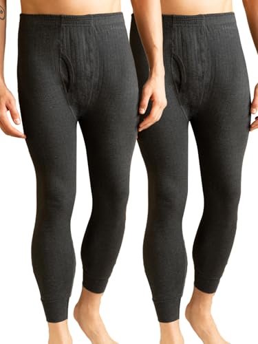 LUX PARKER Men’s Pack of 2 Black Premium Thermal Trouser(Size:90cm)