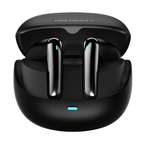 Fire-Boltt Newly Launched Aero Fit TWS Earbuds with Custom EQ, Bluetooth 5.4 Wireless Earphones, 50H Playtime, Fast Charging Case, 50ms Low Latency Gaming & Touch Controls Black