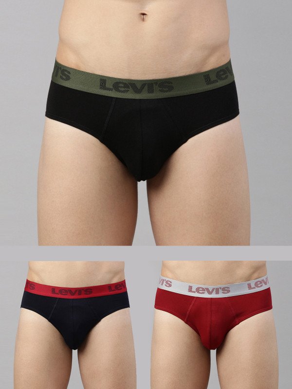 LEVI’S Men 066 Cotton Strech Solid Brief Mid-Rise Brief