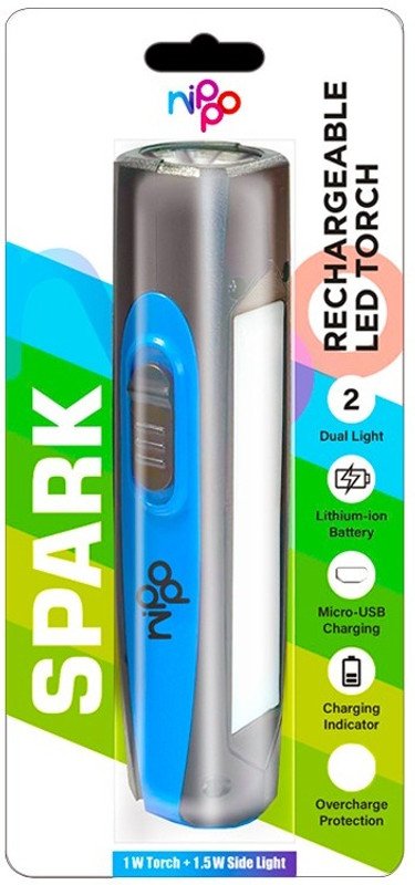 Nippo SPARK Torch(Black, 5 cm, Rechargeable)