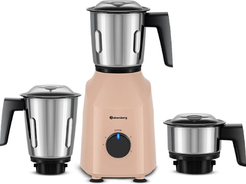 Atomberg Xiana | Coarse Mode for Silbatta-like Textures | 750 W Mixer Grinder(Powerful Intelligent Motor | Easy Fault LED Indication | 3 Jars | Peach Blossom)