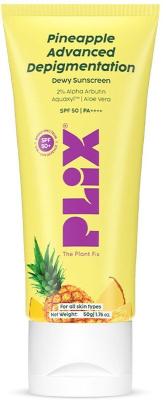 The Plant Fix Plix Sunscreen – SPF 50 PA++++ Pineapple Advanced Depigmentation Dewy Sunscreen SPF 50 PA++++(50 g)