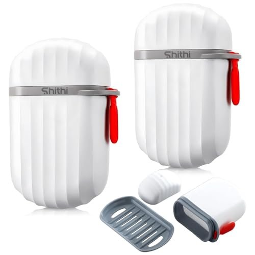 SHITHI Travel Soap Box Case Waterproof Plastic Soap Box with Lid & Draining Tray for Travel, Camping, Gym & Outdoor – Leakproof, Fits All Indian Soaps – Made in India